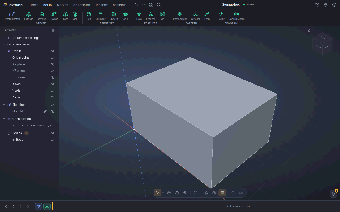 The solid block as a body